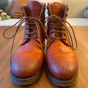 Kurt Geiger London wine leather lace-up boots, 38